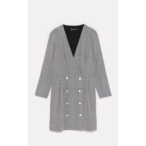 Zara - Double Breasted Plaid Dress